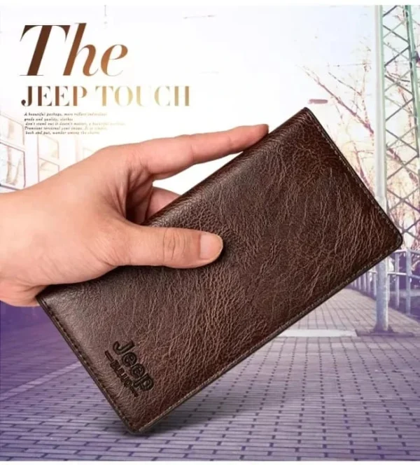Premium Long Wallet for Men | Jeep Leather Wallet with Multiple Card Slots & Waterproof Design